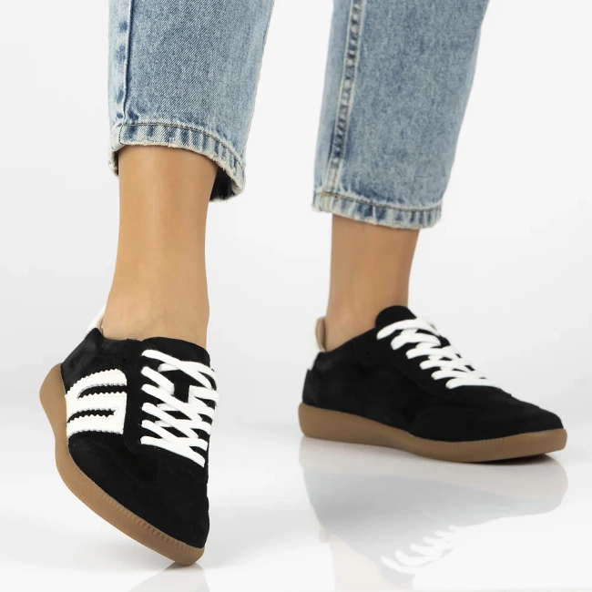 Leather sneakers Filippo DP7492/25 BK black