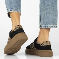 Leather sneakers Filippo DP7114/25 BK LEO black