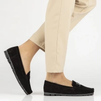 Skórzane mokasyny Filippo DP3630/25 BK czarne