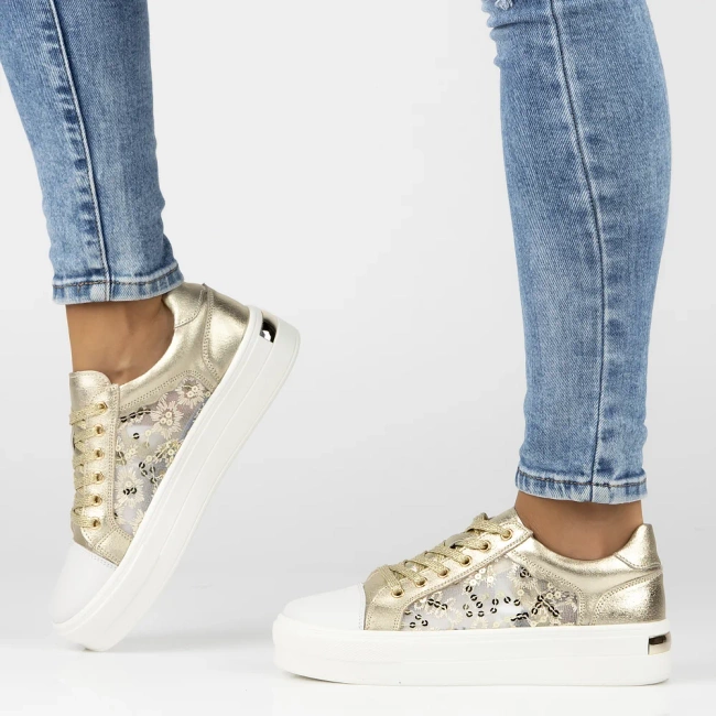 Leather sneakers Filippo DP7060/25 GO gold