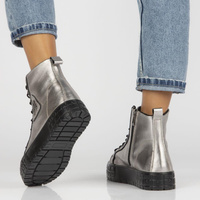 Skórzane trzewiki Filippo DBT3951/22 GN Gunmetal