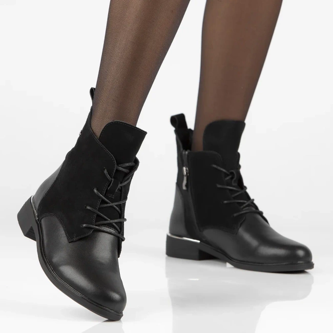 Leather ankle boots Filippo DBT4749/25 BK black