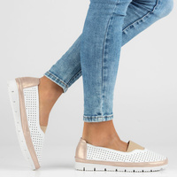 Skórzane półbuty Filippo DP4588/23 WH GO białe