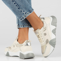 Skórzane sneakersy Filippo DP4516/23 BE beżowe