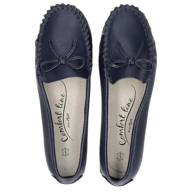 Leather loafers Filippo DP004/20 NV navy blue