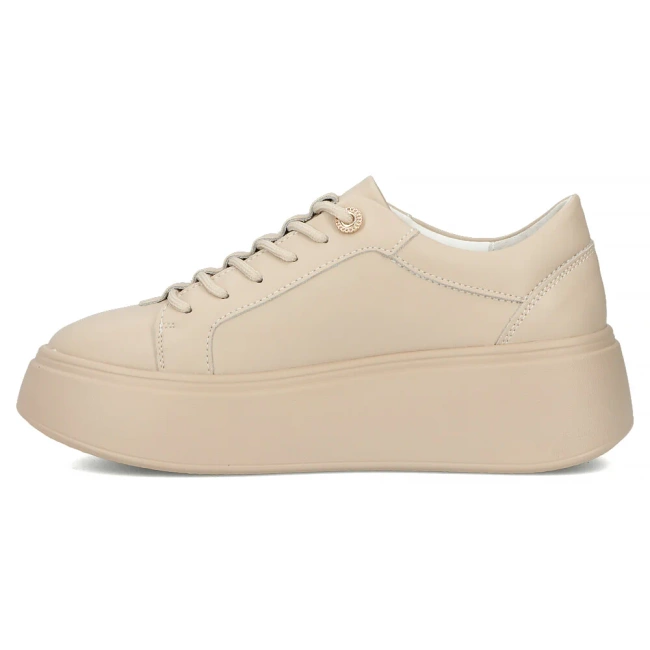 Skórzane sneakersy Filippo DP6058/25 BE H beżowe