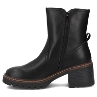 Skórzane botki na obcasie Filippo DBT7259/25 BK czarne