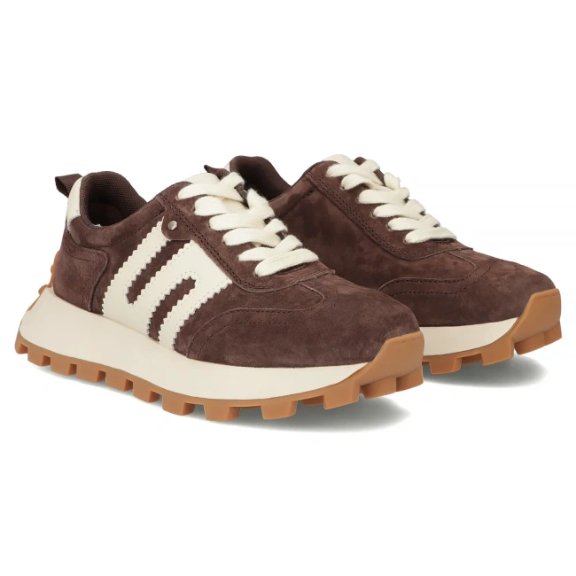 Leather sneakers Filippo DP6743/26 D BR brown