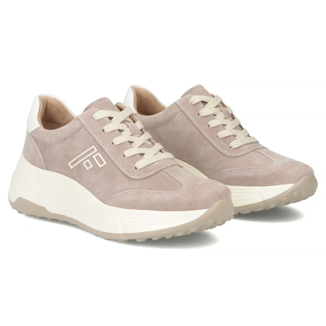 Skórzane sneakersy Filippo DP7496/26 BE beżowe