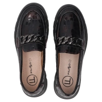 Skórzane półbuty na platformie Filippo DP6467/25 BK czarne