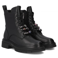 Skórzane botki Filippo DBT7347/25 BK czarne