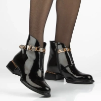 Skórzane botki na obcasie Filippo DBT7384/25 BK czarne