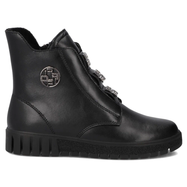 Skórzane botki Filippo DBT6360/25 BK czarne