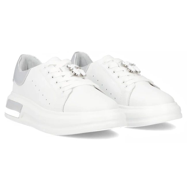 Skórzane sneakersy Filippo DP6807/25 WH białe
