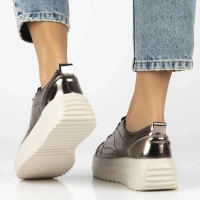 Leather sneakers Filippo DP6795/25 GN gun metal