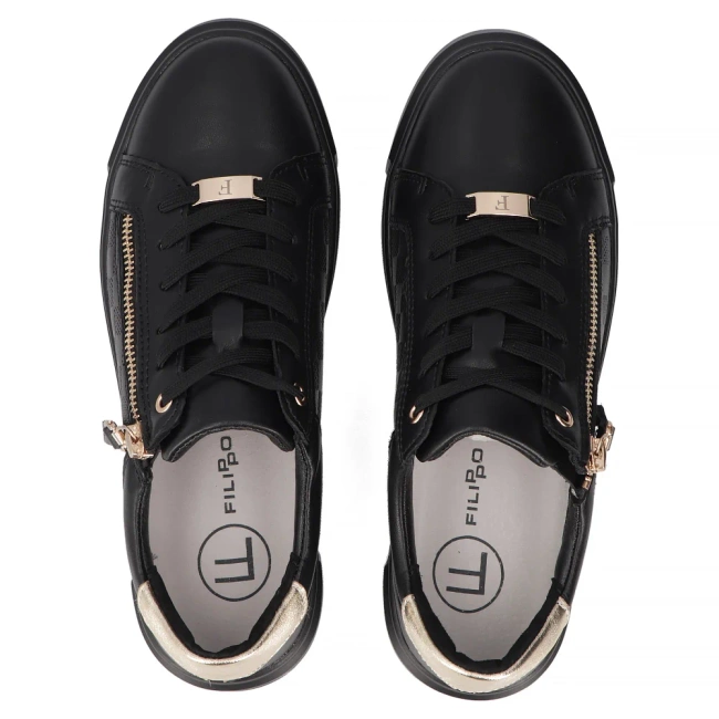 Leather shoes Filippo  DP7493/25 BK black