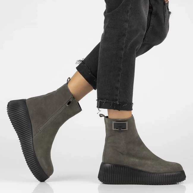 Leather ankle boots Filippo DBT6392/25 GR grey