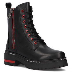 Skórzane botki typu workery Filippo DBT6601/25 BK czarne