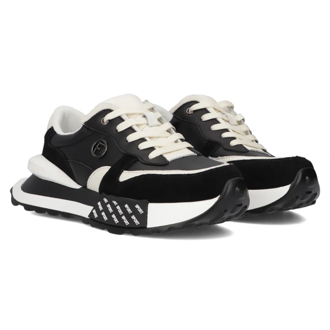 Leather sneakers Filippo DP6447/24 BK black