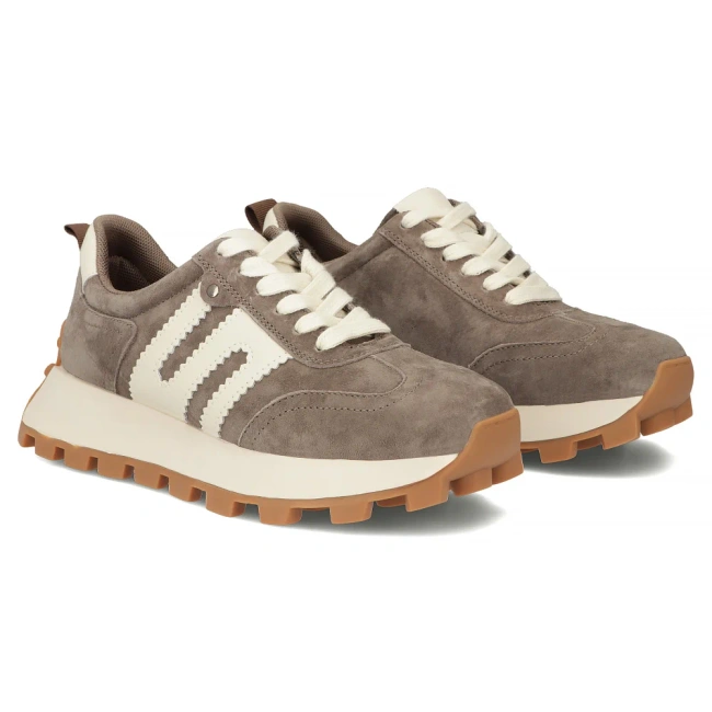 Skórzane sneakersy Filippo DP6743/26 TP taupe