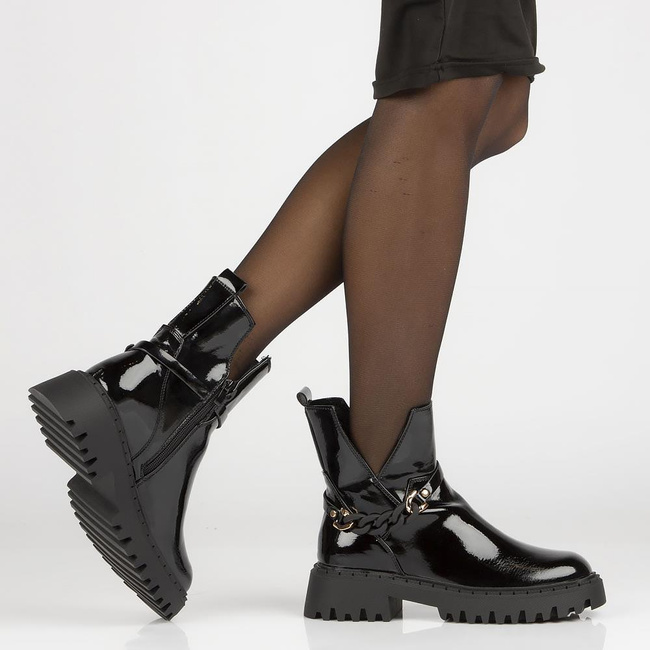 Botki na platformie Filippo DBT4026/22 BK czarne