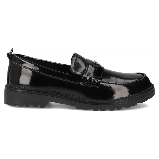 Skórzane półbuty Filippo DP7409/25 BK L czarne