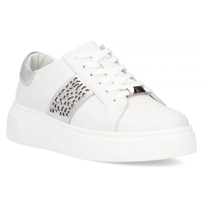 Leather sneakers Filippo DP6824/25 WH white