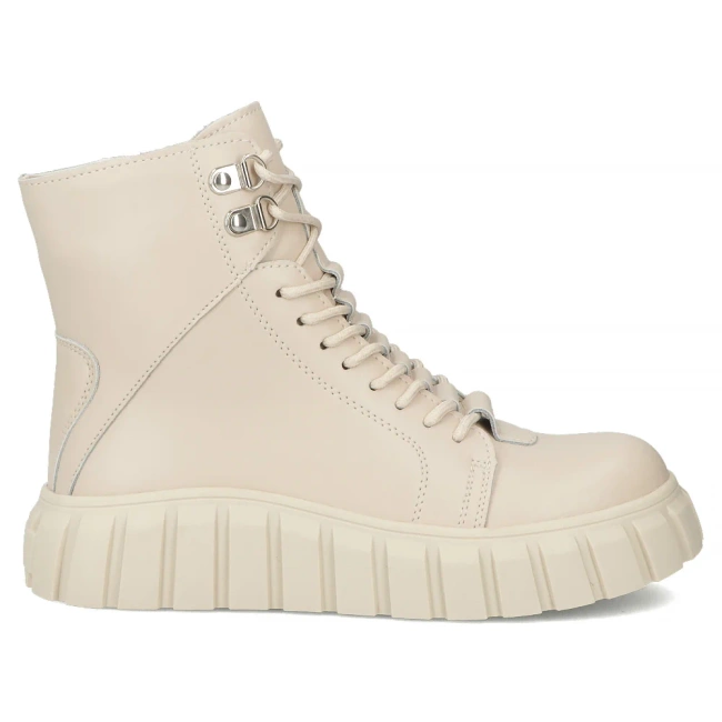 Skórzane trzewiki Filippo DBT6312/25 BE beżowe