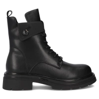 Skórzane botki na obcasie Filippo DBT7230/25 BK czarne