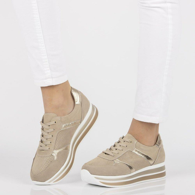 Leather sneakers Filippo DP2004/21 BE beige