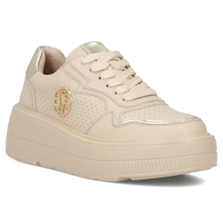 Skórzane sneakersy Filippo DP6843/25 BE beżowe