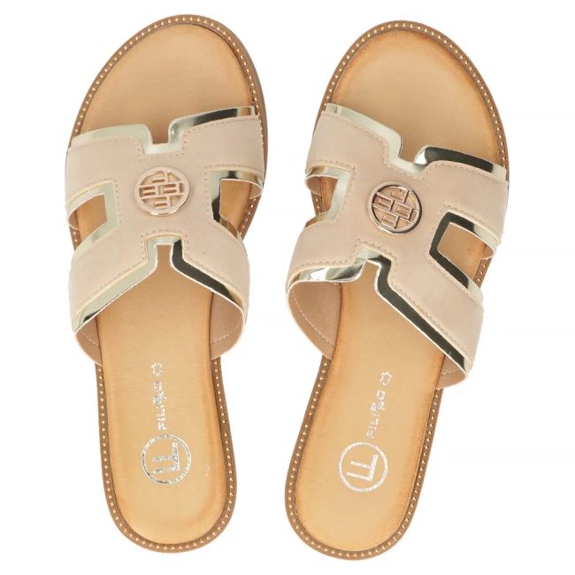 Klapki Filippo DK6921/25 BE beżowe