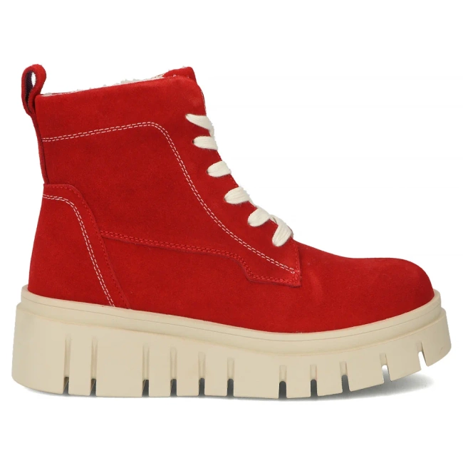 Leather ankle boots Filippo DBT7267/25 RD red
