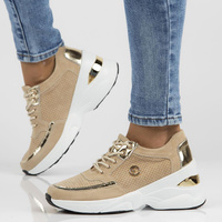 Skórzane Sneakersy Filippo DP3655/22 BE beżowe