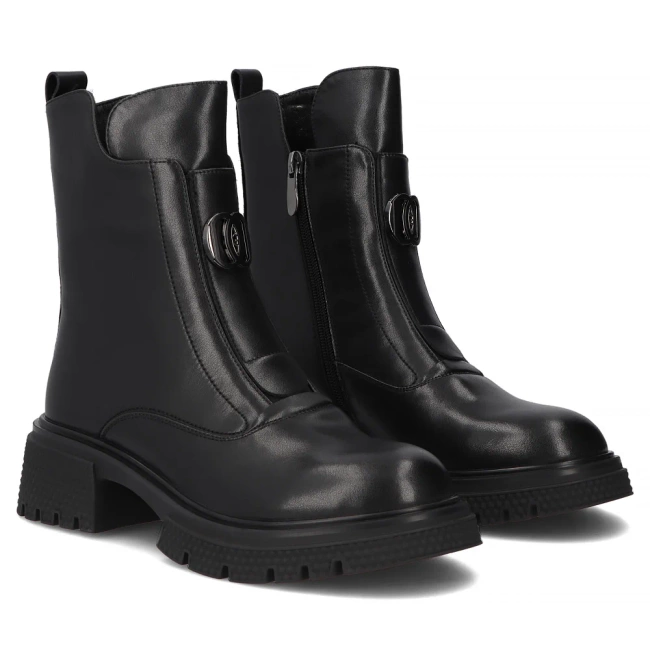 Skórzane botki Filippo DBT7465/25 BK czarne