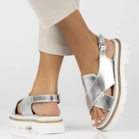 Leather sandals Filippo DS7047/25 SI silver
