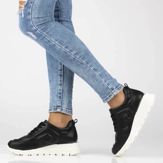 Skórzane sneakersy Filippo DP6849/25 BK czarne