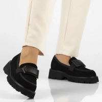 Skórzane lordsy Filippo DP6275/24 BK czarne