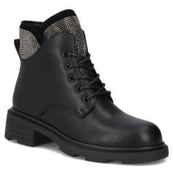 Skórzane botki Filippo DBT7296/25 BK czarne