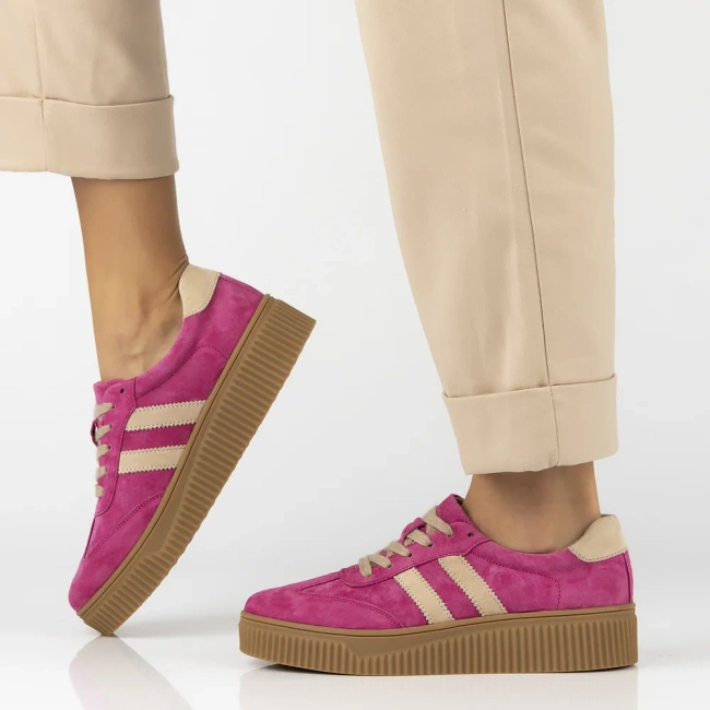 Leather sneakers Filippo DP6776/25 FH BE fuchsia