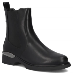 Skórzane botki Filippo DBT7196/25 BK czarne
