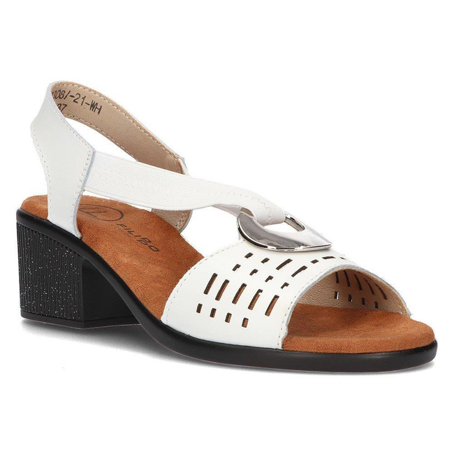 Leather sandals Filippo DS2308/22 WH white