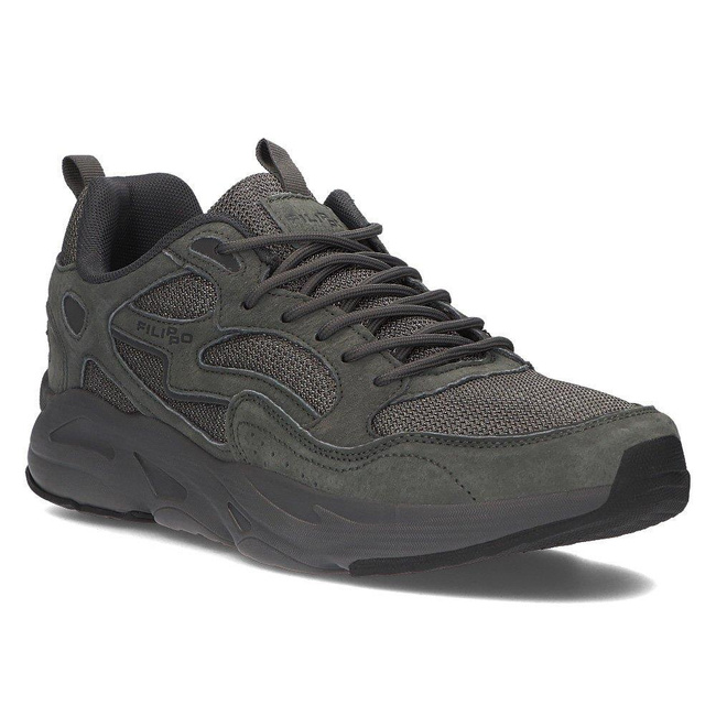 Skórzane Sneakersy Filippo MSP2116/21 GR szare