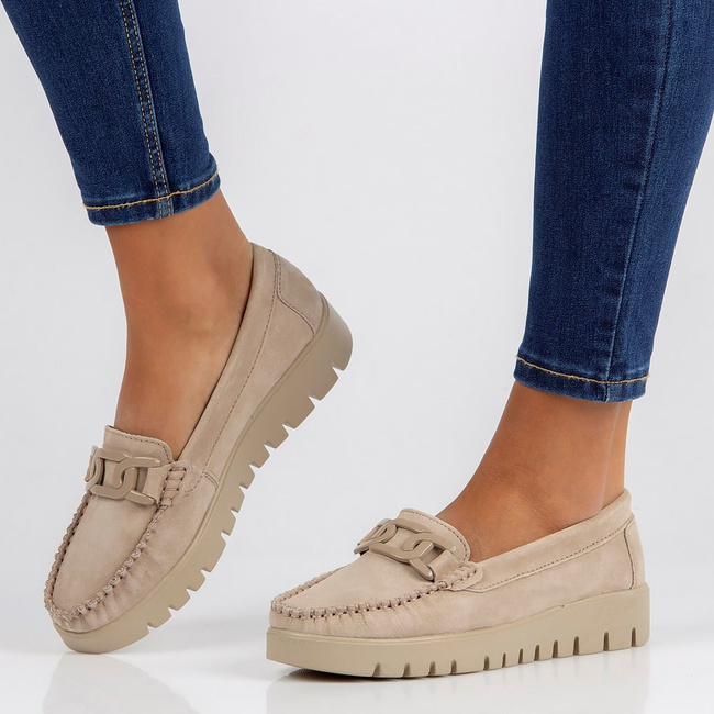 Leather loafers Filippo DP3334/23 BE beige