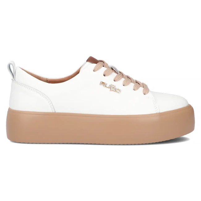 Leather sneakers Filippo DP6117/25 WH BE white-beige