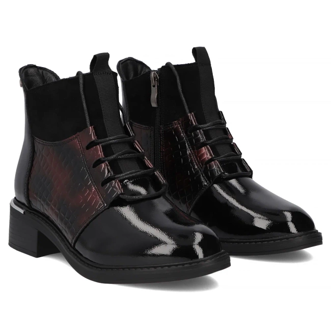 Leather ankle boots Filippo DBT7275/25 BG burgundy