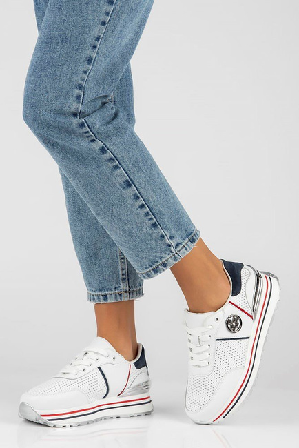 Leather Sneakers Filippo DP3538/23 WH NV white