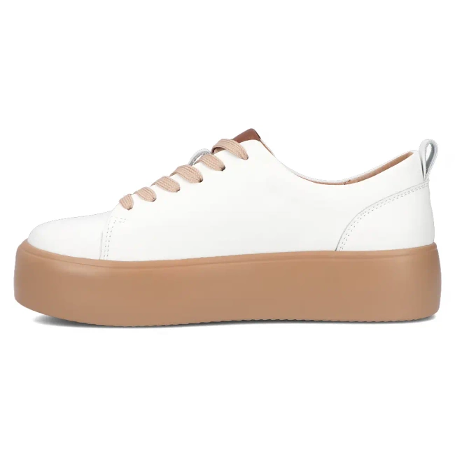 Leather sneakers Filippo DP6117/25 WH BE white-beige