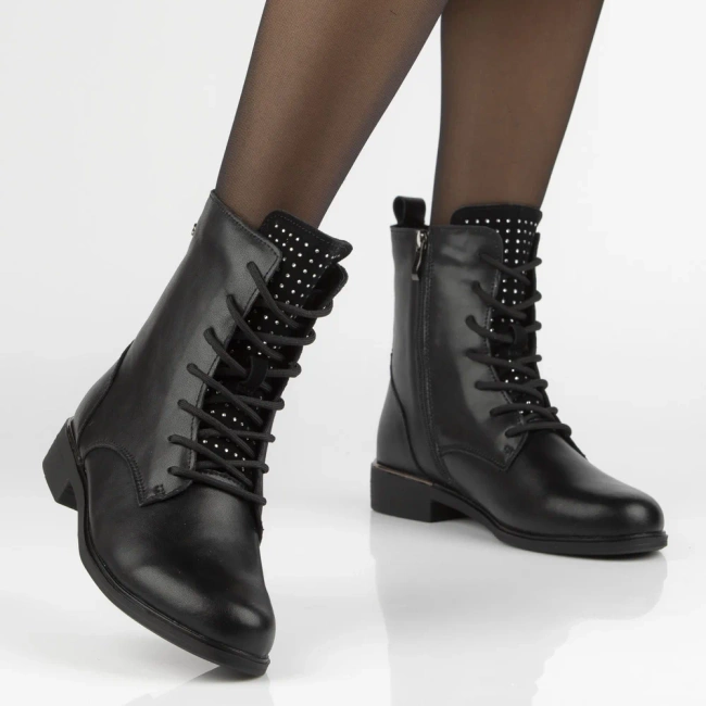 Leather ankle boots Filippo DBT4747/25 BK D black