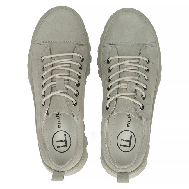 Skórzane trampki FILIPPO DP3522/22 GR szare